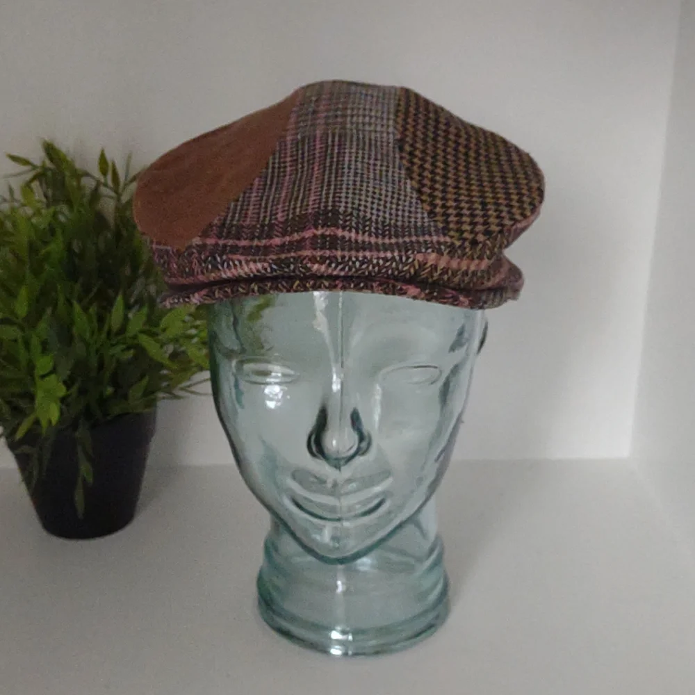 Target Newsboy Cap Hat Pink Brown Tweed Houndstooth Corduroy Flat Cabbie